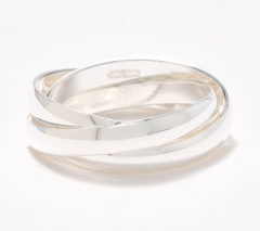 UltraFine 950 Silver Polished Rolling Ring, Size 9