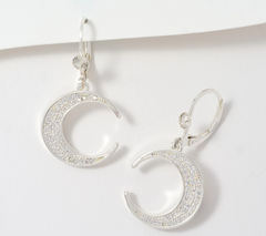 Kirks Folly Super New Moon Lever back Silver Tone Earrings