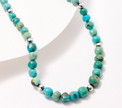 American West Sterling Silver & Turquoise Bead Necklace