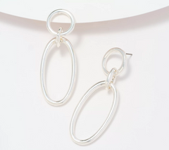 Joan Rivers Metal Links Doorknocker Silvertone Earrings