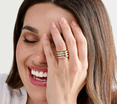 BellaOro 14K Over Resin Set of 3 Polished Fedine Rings, Size 8