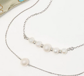 Honora Two Strand Cultured Pearl Necklace, Sterling Silver