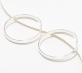 UltraFine 950 silver Sterling Silver Squared Edge Hoop Earrings