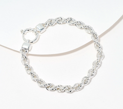 UltraFine 950 Silver Italian Rope Chain Bracelet Avg