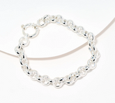 UltraFine 950 Silver Rolo Italian Chain Bracelet, Small