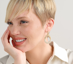 Susan Graver Mixed Metallic Chain Detail GoldTone Drop Earrings