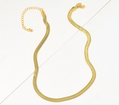 Kirks Folly Sheer Elegance Herringbone Gold Tone Flat Chain Necklace