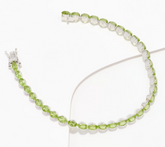 Affinity Gems Oval Cut Peridot Tennis Bracelet Sterling Silver, Large