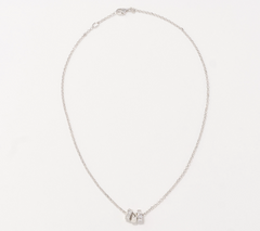 Diamonique Italia 18" Triple Rondels Rolo Sterling Silver Necklace