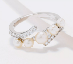 Honora Multi Sterling Silver Cultured Pearl Ring Size 8