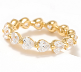 Diamonique Classics 14K Plated Heart Cut Eternity Band Ring Size 7