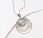 Or Paz Sterling Silver Roman Glass Pendant with Chain