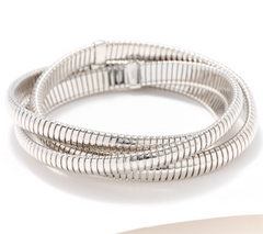 David Markstein White Bronze Three Strand Slip On Bracelet Avg