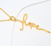 David Markstein Sterling Silver 18K Gold Plated Inspirational "Hope" 20" Necklace