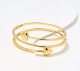 David Markstein 18K Yellow Sterling Silver Multi Hinge Heart Wrap Bangle, Small