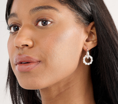 UltraFine 950 Twisted Double Hoop Earrings