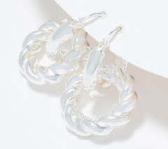 UltraFine 950 Twisted Double Hoop Earrings
