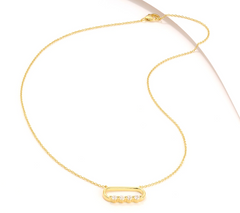 Diamonique Gold Clad Sterling Silver Open Oval Necklace