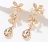 Joan Rivers Floral Gold Tone Drop Earrings