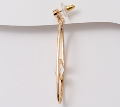 Joan Rivers Gold Tone Oval Hoop with Floating Stone