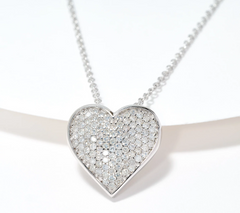 Affinity Diamonds Sterling Silver Heart Pendant Necklace