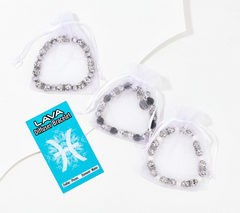 Set of 3 Zodiac Lava Bracelets with Gemstones & Virgo Charms