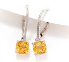 Affinity Gems Semi-Precious Citrine Lever back Earrings