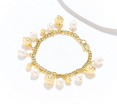 Honora Cultured Pearl Charm Gold clad Sterling Silver Bracelet Avg