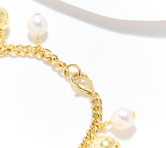 Honora Cultured Pearl Charm Gold clad Sterling Silver Bracelet Avg
