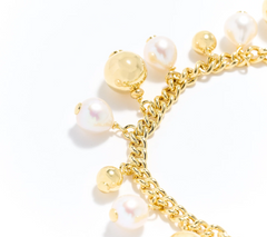 Honora Cultured Pearl Charm Gold clad Sterling Silver Bracelet Avg