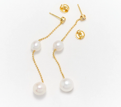 Honora Cultured Pearl Dangle Goldclad Sterling Silver Earrings