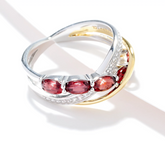 Affinity Gems Crossover Semi Precious Garnet Sterling Silver Ring, Size 10