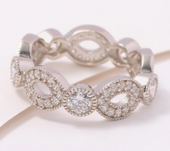 Diamonique x Erin Moseley Sterling Silver Forever & A Day Ring Size 8