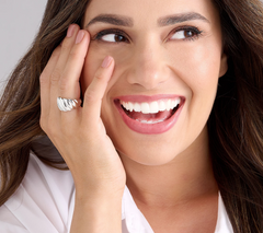 UltraFine 950 Silver Croissant Ring Size 8