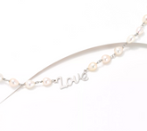 Honora Sterling Silver Cultured Pearl Inspirational "Love" Necklace 18"