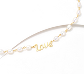 Honora Sterling Silver Goldclad Cultured Pearl Inspirational "Love" Necklace, 18"