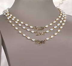 Honora Cultured Pearl Inspirational "Hope" 18K Gold Plated Necklace