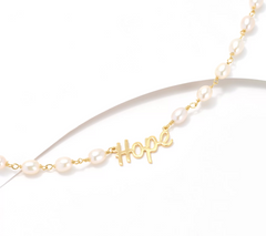 Honora Cultured Pearl Inspirational "Hope" 18K Gold Plated Necklace