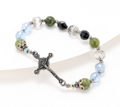 Connemara Marble Silvertone Choice of Our Loard Bracelet