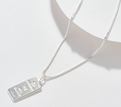 UltraFine 950 Silver Ingot Necklace, 20"