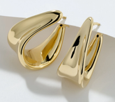 UltraFine 950 Silver Goldclad Graduated  Hoop Earrings, 1-1/4"