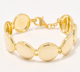 UltraFine 950 Silver 18K Gold Plated Polished Station Bracelet Large