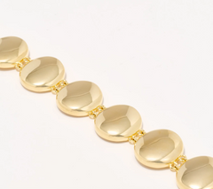 UltraFine 950 Silver 18K Gold Plated Polished Station Bracelet Large