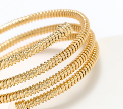 David Markstein Yellow Bronze Tubogas Swirl Wrap Bangle, Avg