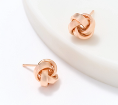 David Markstein Bronze Love Knot Rose Tone Stud Earrings