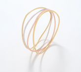 David Markstein Sterling Silver Tri Tone Multi Fine Line Bangle, Large