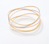 David Markstein Tri-Color Sterling Silver Multi Fine Line Bangle, Size Average
