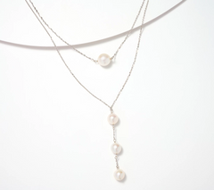 Honora x Rosina Silver Tone Graduated White Pearl Layered Necklace