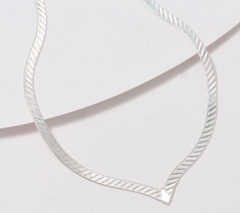 UltraFine 950 Silver V Shape Herringbone 18" Necklace