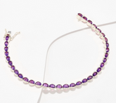 Affinity Gems Oval Cut Amethyst Tennis Bracelet Sterling Silver, Avg